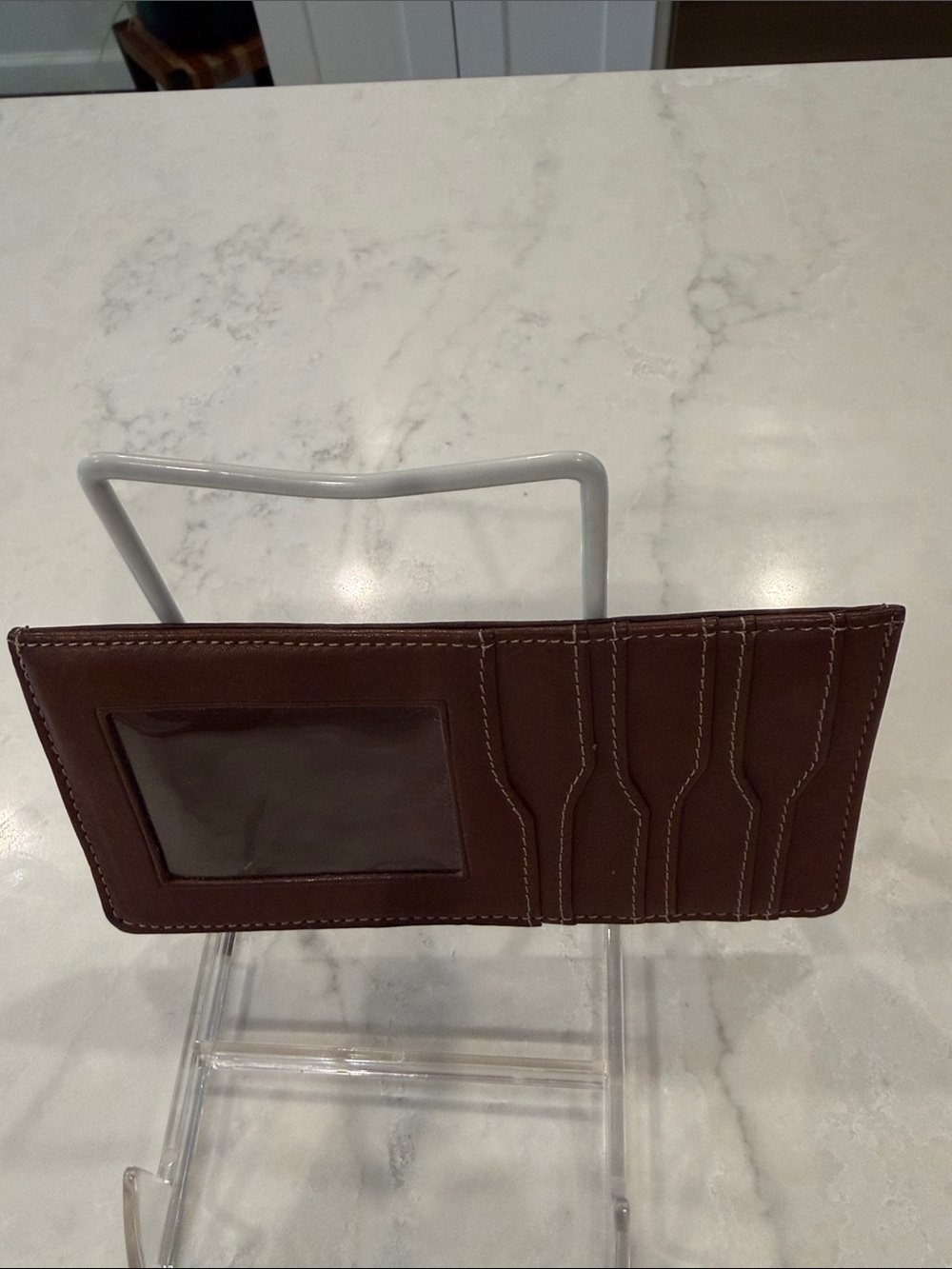 Source Unknown Brown Leather Card & ID Holder. $8 or Part of Mix & Match Offer $